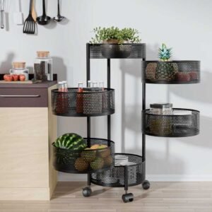 6 Layer Kitchen Storage Rack – Round Shape (360° Rotating)
