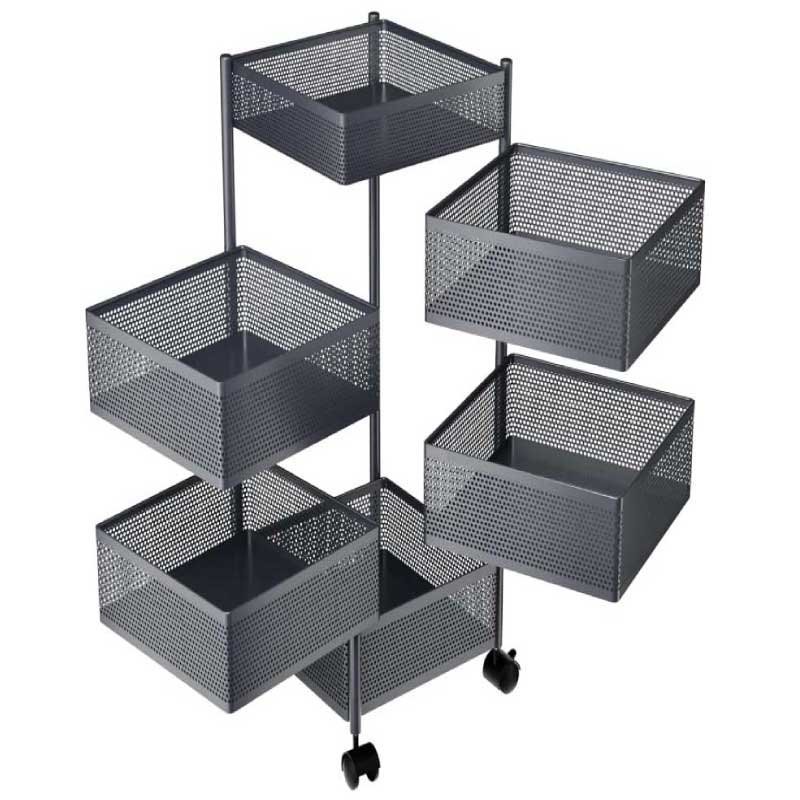 6 Layer Kitchen Storage Rack – Square Shape (360° Rotating) - Image 2