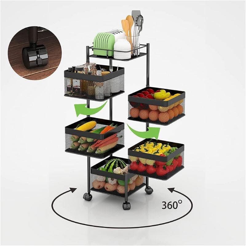 5 Layer Square Shape Kitchen Rack - Image 2