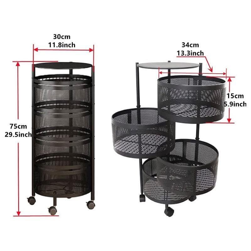 4 Layer Round Shape Kitchen Rack (360° Rotating) - Image 4